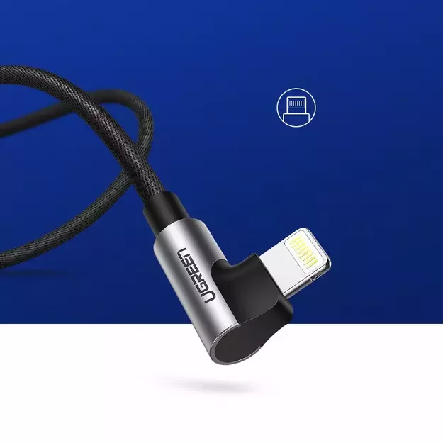 Ugreen US299 60521 angled Lightning / USB-A MFi cable 2.4A 1m - black 4