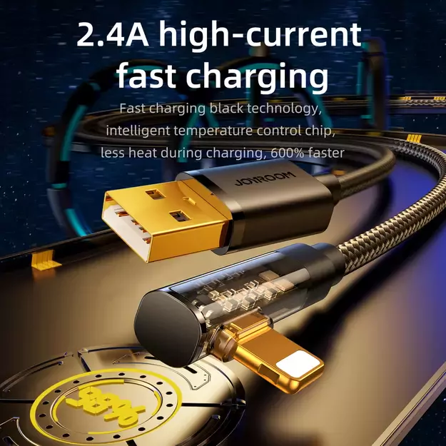 Joyroom Gaming Cable S-UL012A6 Lightning (angled) / USB-A (straight) 2.4A 1.2 m - blue 3