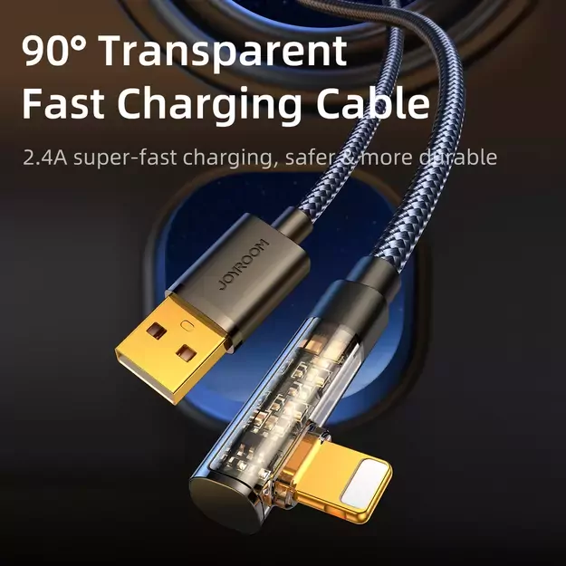 Joyroom Gaming Cable S-UL012A6 Lightning (angled) / USB-A (straight) 2.4A 1.2 m - blue 1