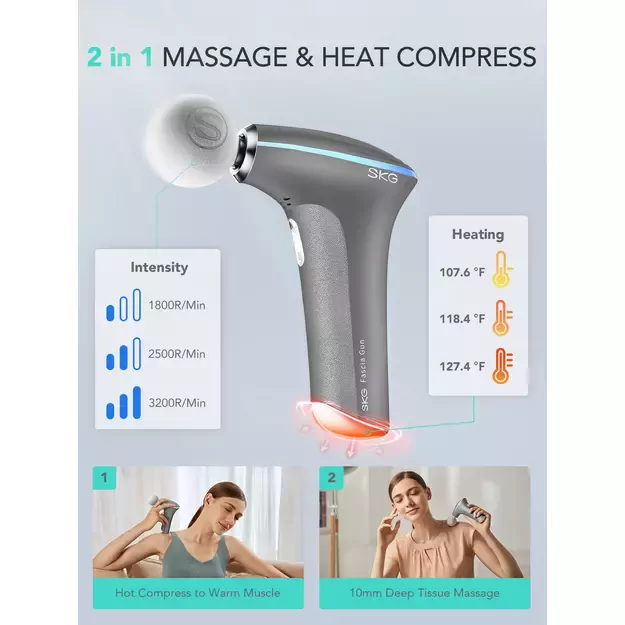 SKG F5-EN massage gun for the whole body - gray 28