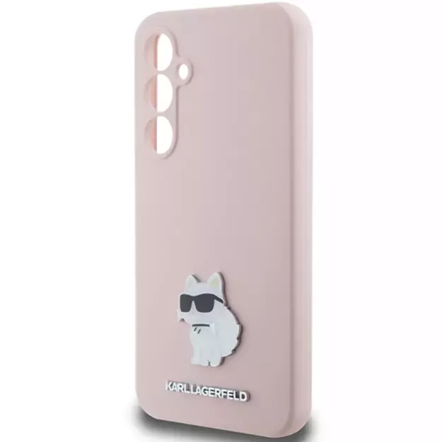 Karl Lagerfeld Silicone Choupette Metal Pin case for Samsung Galaxy S23 FE - pink 12