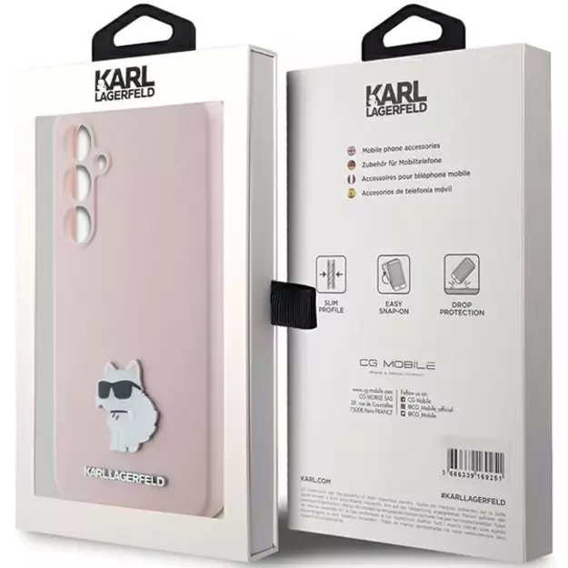 Karl Lagerfeld Silicone Choupette Metal Pin case for Samsung Galaxy S23 FE - pink 14