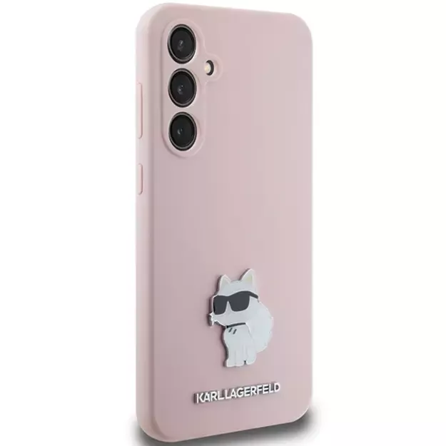 Karl Lagerfeld Silicone Choupette Metal Pin case for Samsung Galaxy S23 FE - pink 10