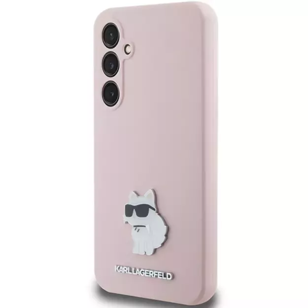 Karl Lagerfeld Silicone Choupette Metal Pin case for Samsung Galaxy S23 FE - pink 8