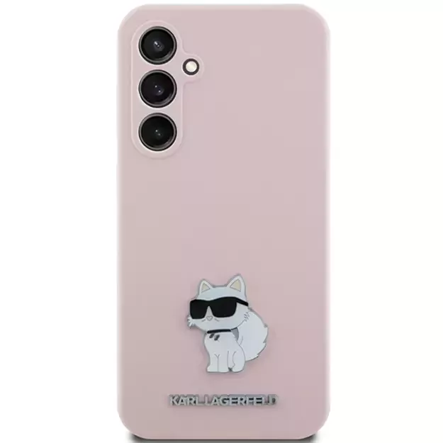 Karl Lagerfeld Silicone Choupette Metal Pin case for Samsung Galaxy S23 FE - pink 9