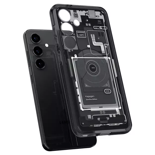 Spigen Ultra Hybrid Case for Samsung Galaxy S24 - Dark Gray (Zero One Pattern) 21