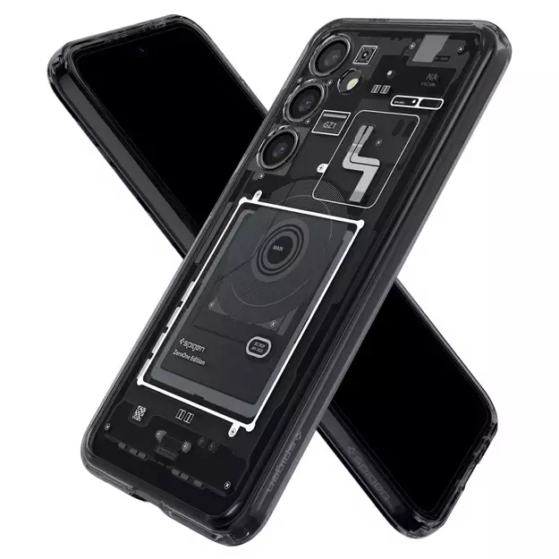 Spigen Ultra Hybrid Case for Samsung Galaxy S24 - Dark Gray (Zero One Pattern) 22