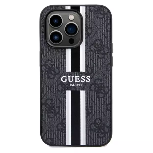 Guess 4G Printed Stripes MagSafe case for iPhone 15 Pro Max - black 2