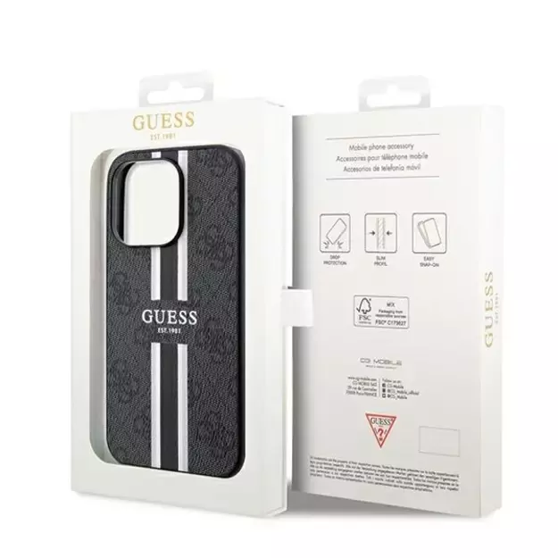 Guess 4G Printed Stripes MagSafe case for iPhone 15 Pro Max - black 7