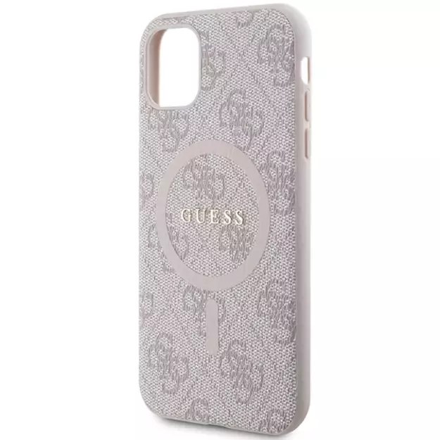 Guess GUHMN61G4GFRP iPhone 11 6.1  / Xr pink/pink hardcase 4G Collection Leather Metal Logo MagSafe 13