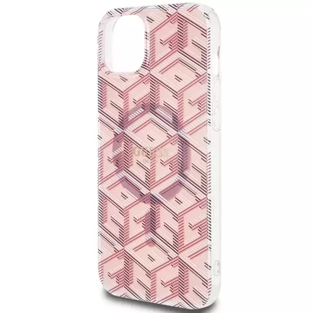 Guess IML GCube MagSafe case for iPhone 15 / 14 / 13 - pink 12