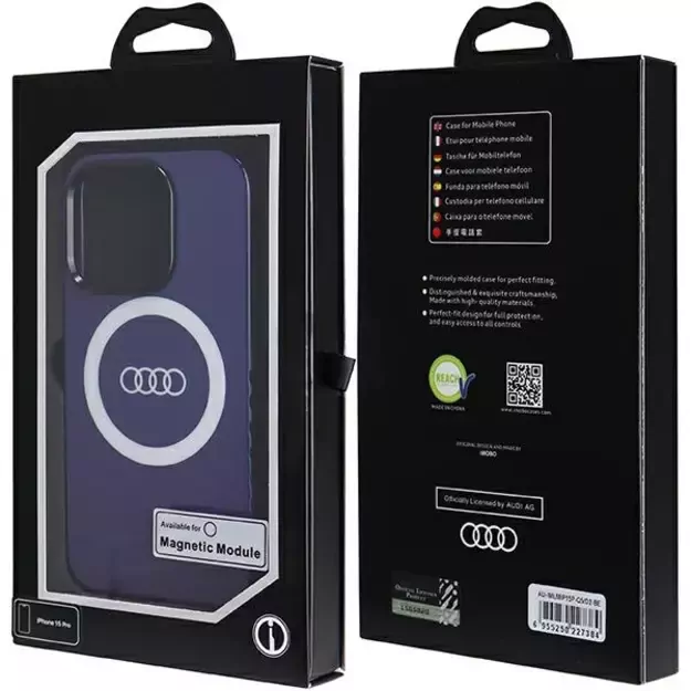 Audi IML Big Logo MagSafe case for iPhone 15 Pro - blue 6