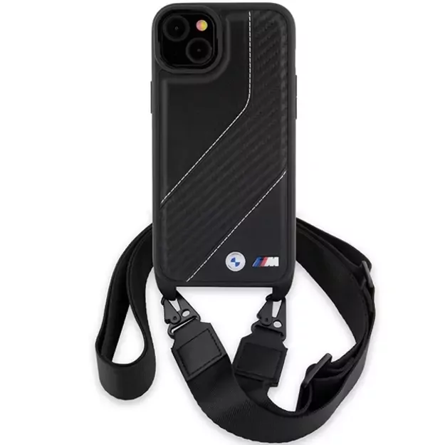 BMW M Edition Carbon Stripe &amp  Strap case for iPhone 15 / 14 / 13 - black 1