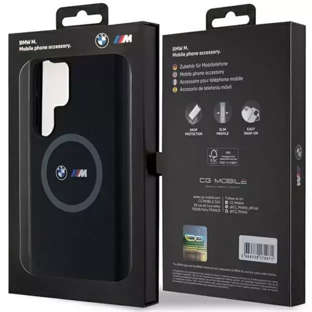 BMW M Silicone Printed Ring MagSafe case for Samsung Galaxy S24 Ultra - black 7