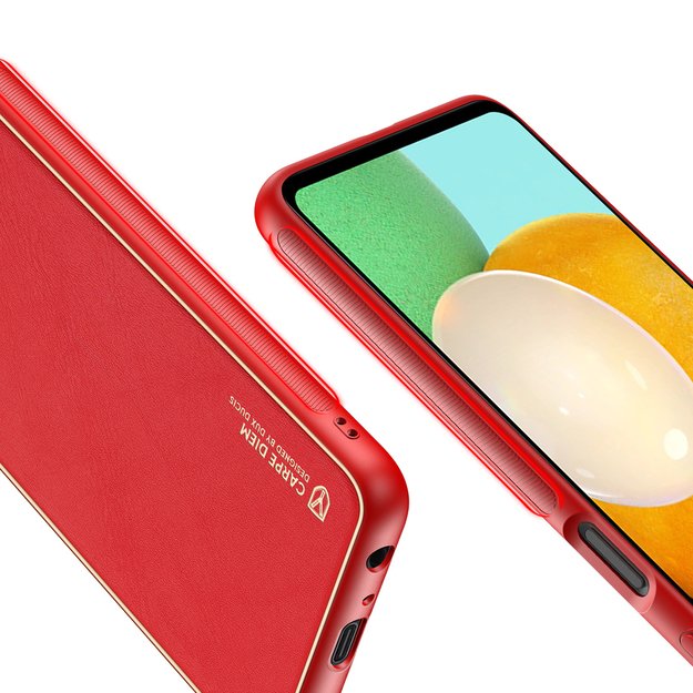 Dux Ducis Yolo elegant cover made of ecological leather for Samsung Galaxy A13 5G red 7