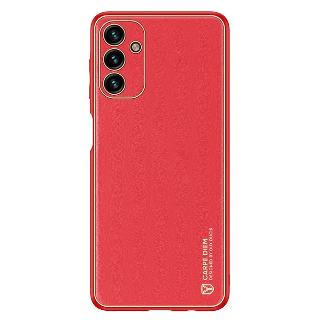 Dux Ducis Yolo elegant cover made of ecological leather for Samsung Galaxy A13 5G red 1