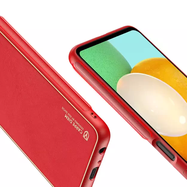Dux Ducis Yolo elegant cover made of ecological leather for Samsung Galaxy A13 5G red 19