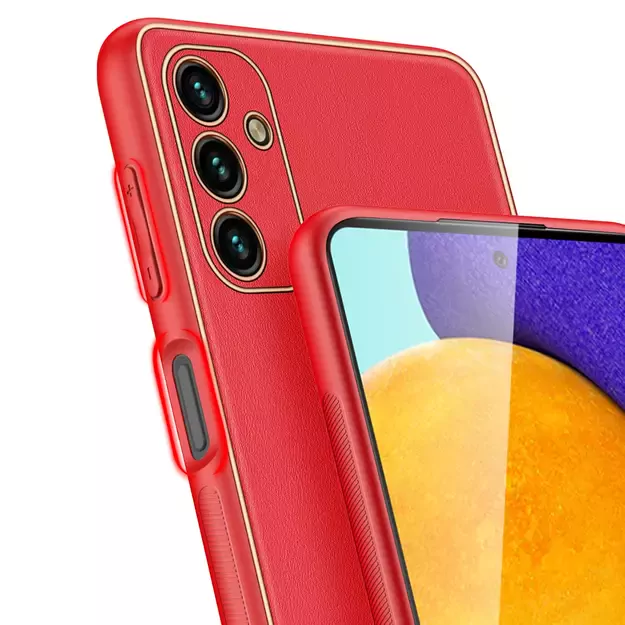 Dux Ducis Yolo elegant cover made of ecological leather for Samsung Galaxy A13 5G red 18