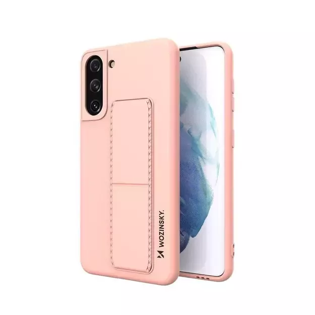 Wozinsky Kickstand Case Silicone Stand Cover for Samsung Galaxy S21 + 5G Pink