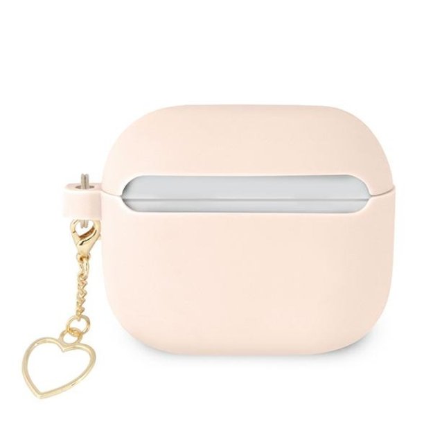 Guess GUA3LSCHSP AirPods 3 cover pink/pink Silicone Charm Heart Collection 1