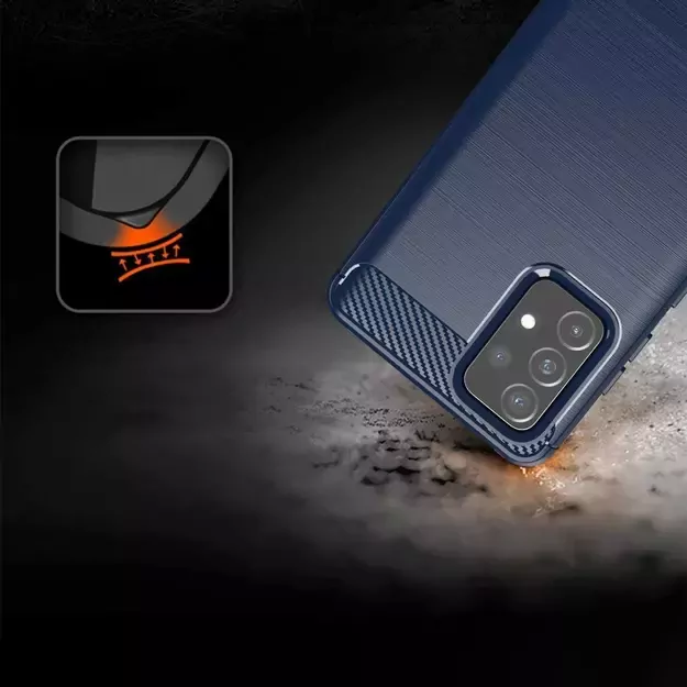 Carbon Case Flexible Cover TPU Case for Samsung Galaxy A72 4G blue 9