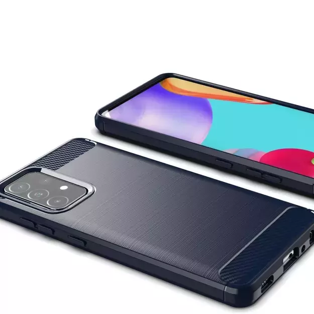 Carbon Case Flexible Cover TPU Case for Samsung Galaxy A72 4G blue 7