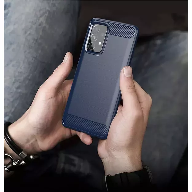 Carbon Case Flexible Cover TPU Case for Samsung Galaxy A72 4G blue 10