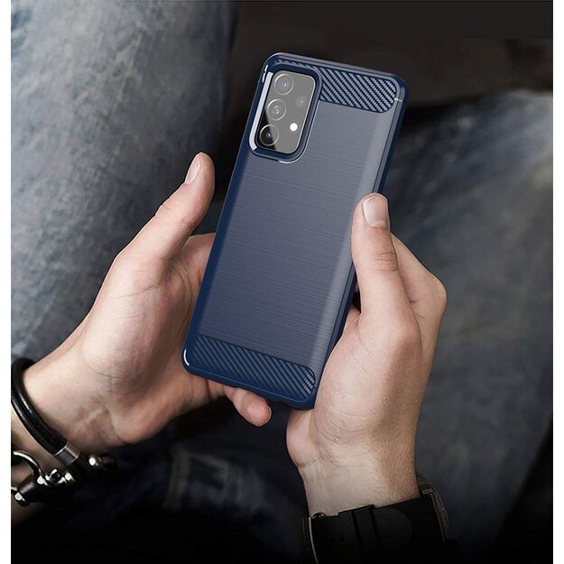 Carbon Case Flexible Cover TPU Case for Samsung Galaxy A72 4G blue 5