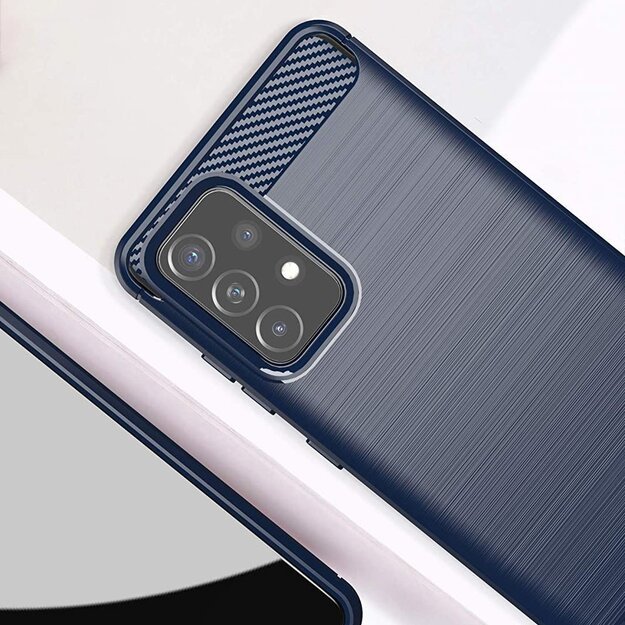 Carbon Case Flexible Cover TPU Case for Samsung Galaxy A72 4G blue 1