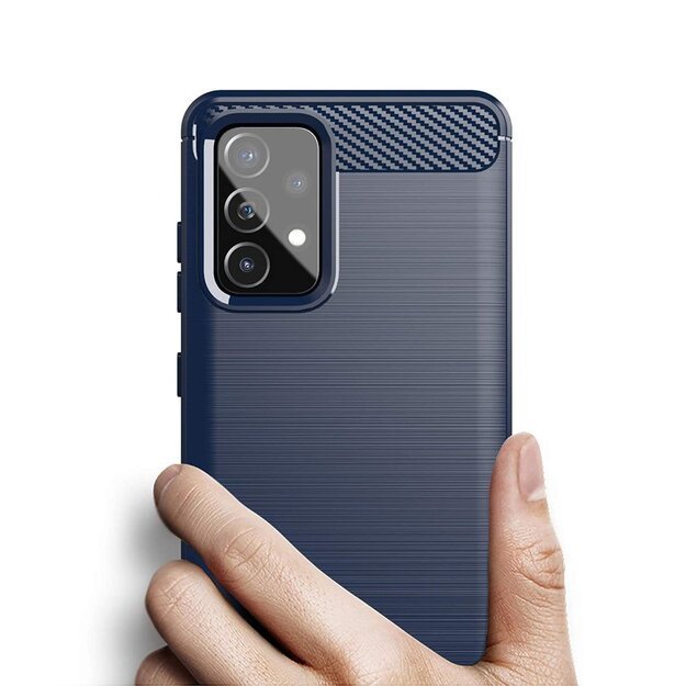 Carbon Case Flexible Cover TPU Case for Samsung Galaxy A72 4G blue 3