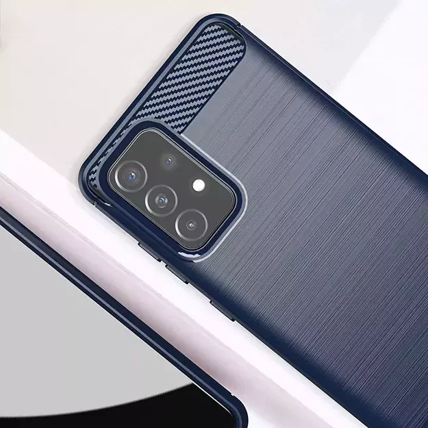 Carbon Case Flexible Cover TPU Case for Samsung Galaxy A72 4G blue 6