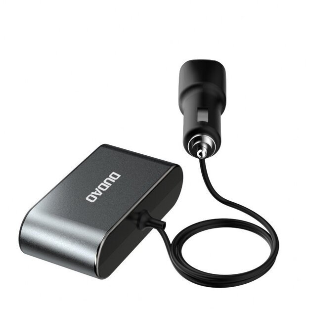 Dudao car charger 2x USB / 3x cigarette lighter splitter black (R1Pro black) 1