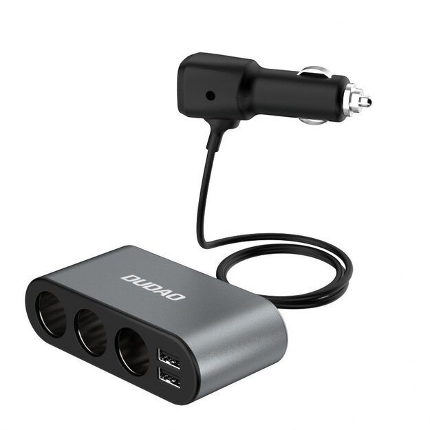 Dudao car charger 2x USB / 3x cigarette lighter splitter black (R1Pro black) 2