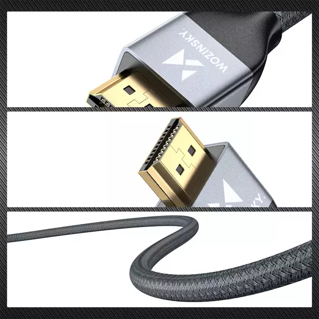 Wozinsky cable HDMI 2.1 8K 60 Hz 48 Gbps / 4K 120 Hz / 2K 144 Hz 3 m silver (WHDMI-30) 32