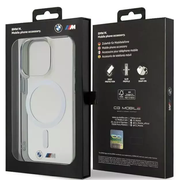 BMW Silver Ring MagSafe case for iPhone 15 Pro Max - transparent 8