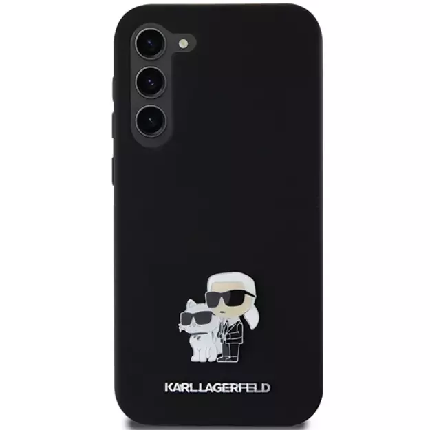 Karl Lagerfeld Silicone Karl&amp Choupette Metal Pin case for Samsung Galaxy S23+ - black 2