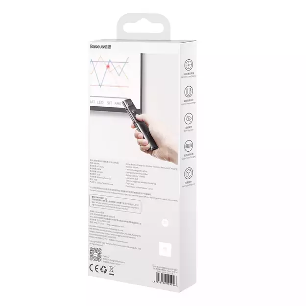 Baseus Orange Dot Wireless Presentation Laser Pointer - Gray (without batteries) 6