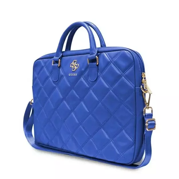 Guess Quilted 4G bag for a 16&quot  laptop - blue