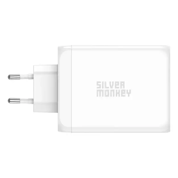 Silver Monkey SMA154 200W GaN charger 3xUSB-C PD USB-A QC 3.0 - white 2