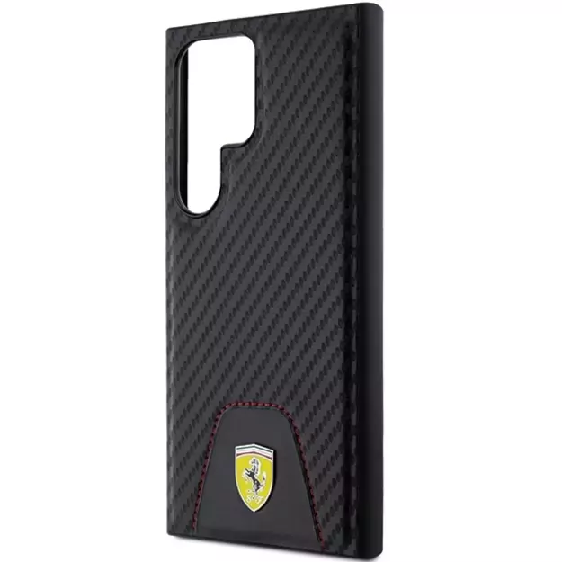 Ferrari Carbon Stitched Bottom case for Samsung Galaxy S24 Ultra - black 5