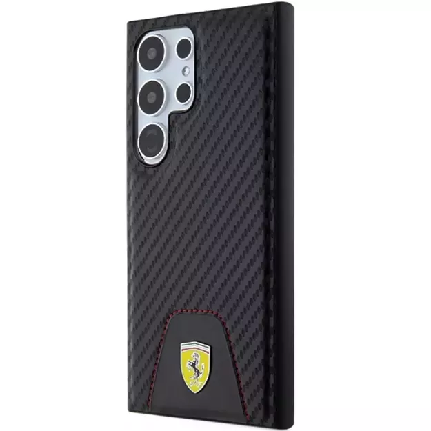 Ferrari Carbon Stitched Bottom case for Samsung Galaxy S24 Ultra - black 1