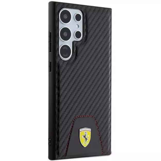 Ferrari Carbon Stitched Bottom case for Samsung Galaxy S24 Ultra - black 3