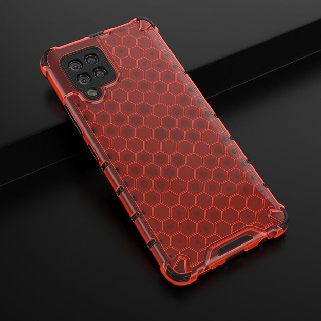 Honeycomb Case armor cover with TPU Bumper for Samsung Galaxy A42 5G red 16