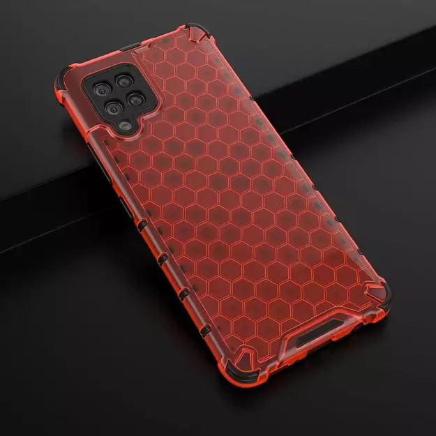 Honeycomb Case armor cover with TPU Bumper for Samsung Galaxy A42 5G red 3
