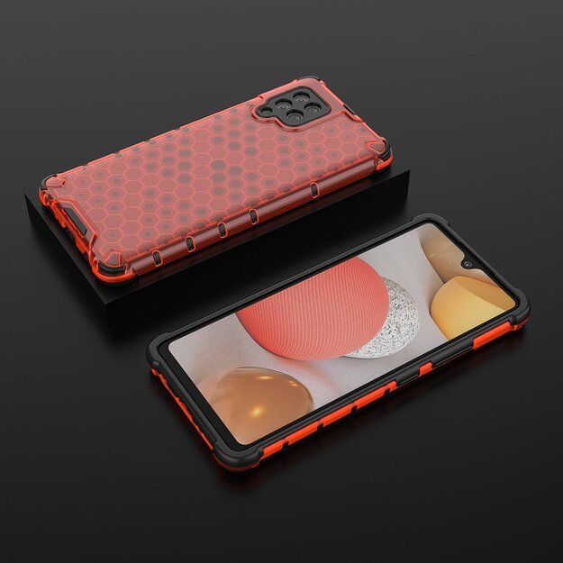 Honeycomb Case armor cover with TPU Bumper for Samsung Galaxy A42 5G red 15