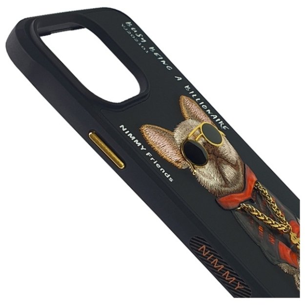 Nimmy Glasses Cool Dog Case for iPhone 15 Pro - Black 3