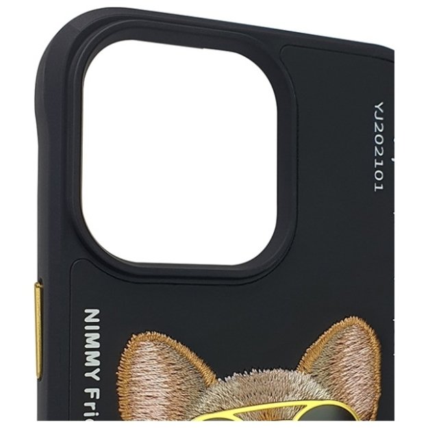 Nimmy Glasses Cool Dog Case for iPhone 15 Pro - Black 2
