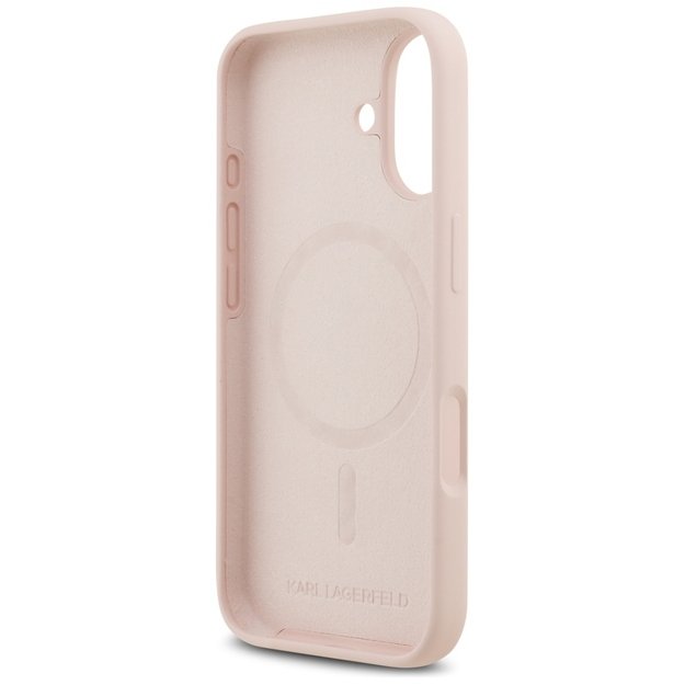Karl Lagerfeld Silicone Karl&amp Choupette Ring MagSafe Case for iPhone 17 - Pink 6