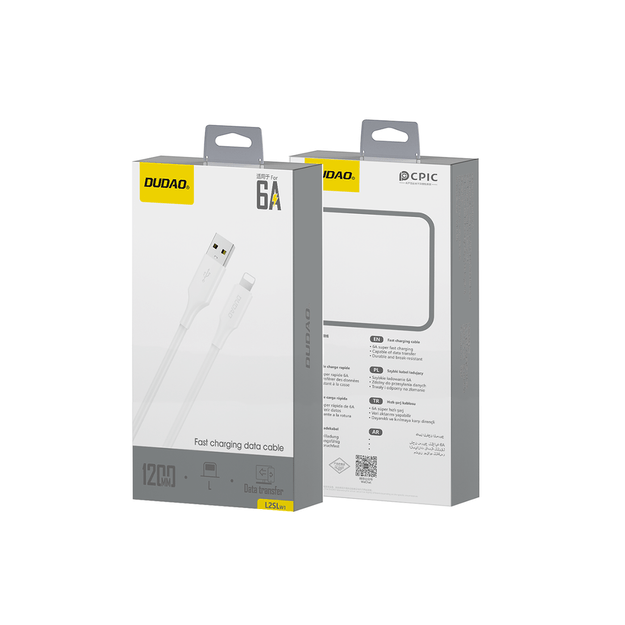Dudao L2sL USB-A - Lightning 6A Cable 1.2m - White 2