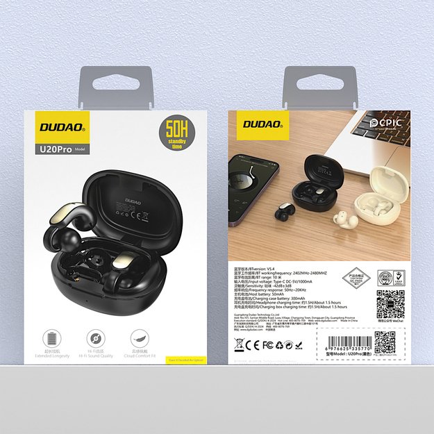 Dudao U20 Pro TWS Bluetooth wireless headphones - black 4